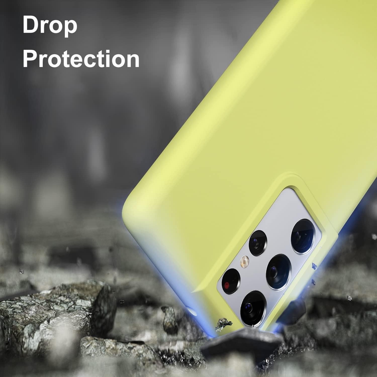 Funda de Silicona E Segoi para Galaxy S21 Ultra Amarillo