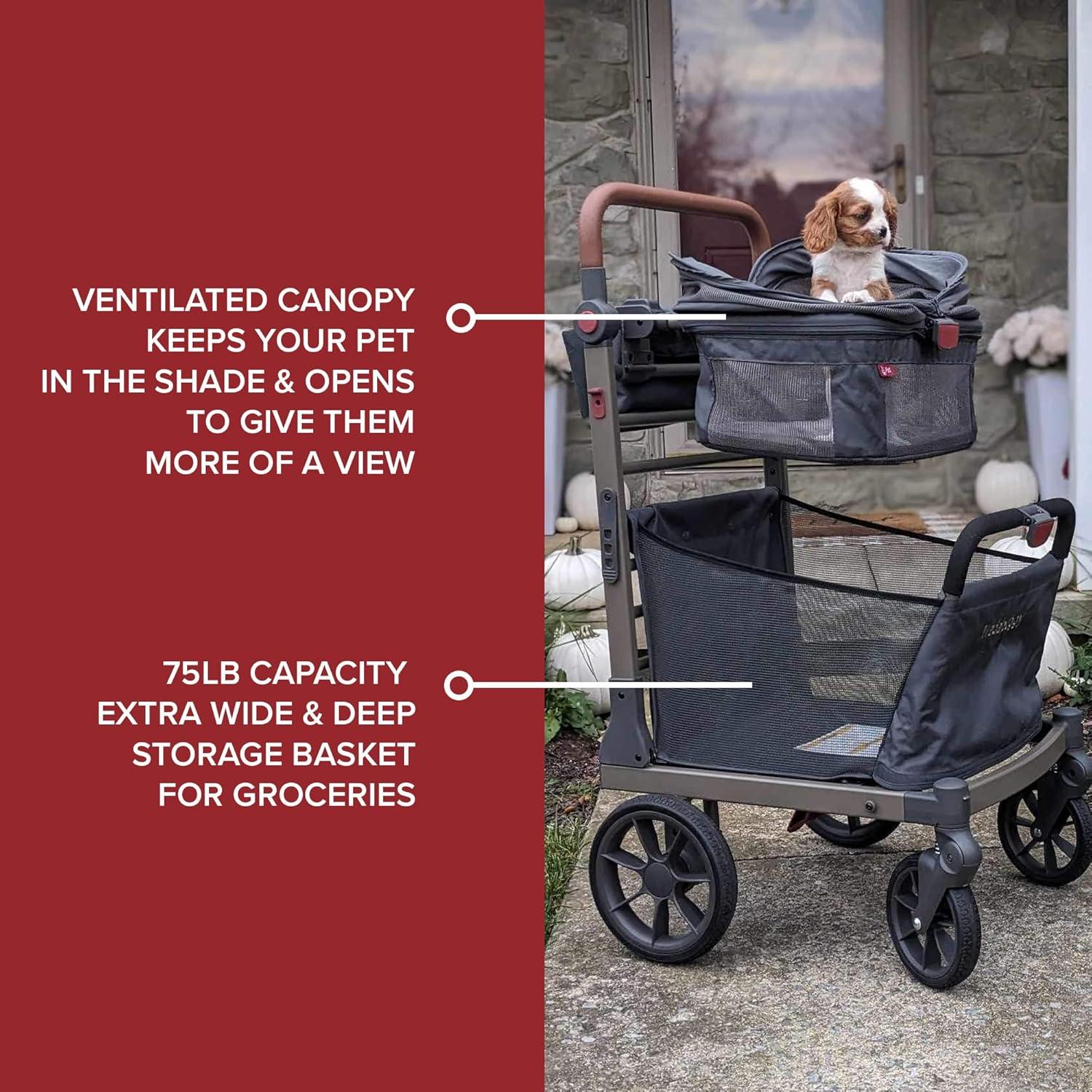 Carrito Plegable para Mascotas Wadabuggy - 34 kg, 4 Ruedas