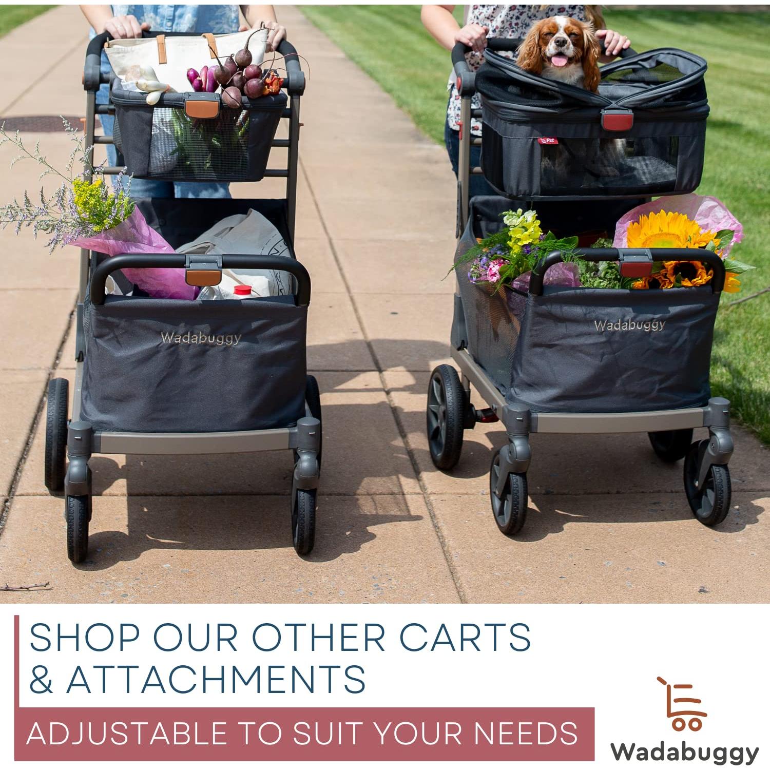 Carrito Plegable para Mascotas Wadabuggy - 34 kg, 4 Ruedas