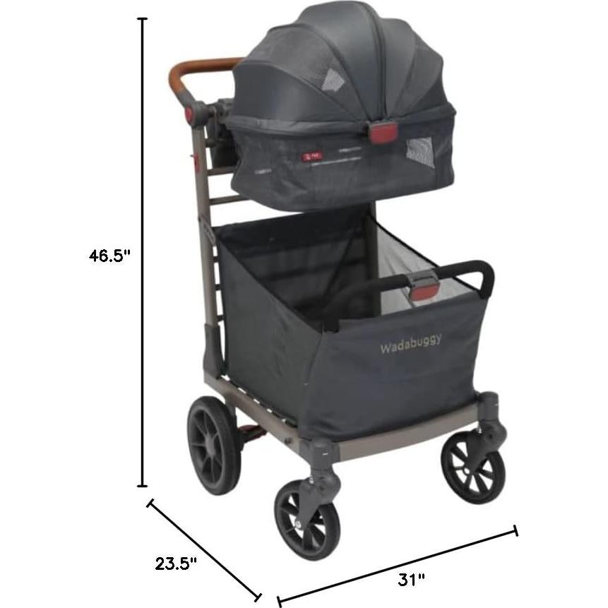 Carrito Plegable para Mascotas Wadabuggy - 34 kg, 4 Ruedas