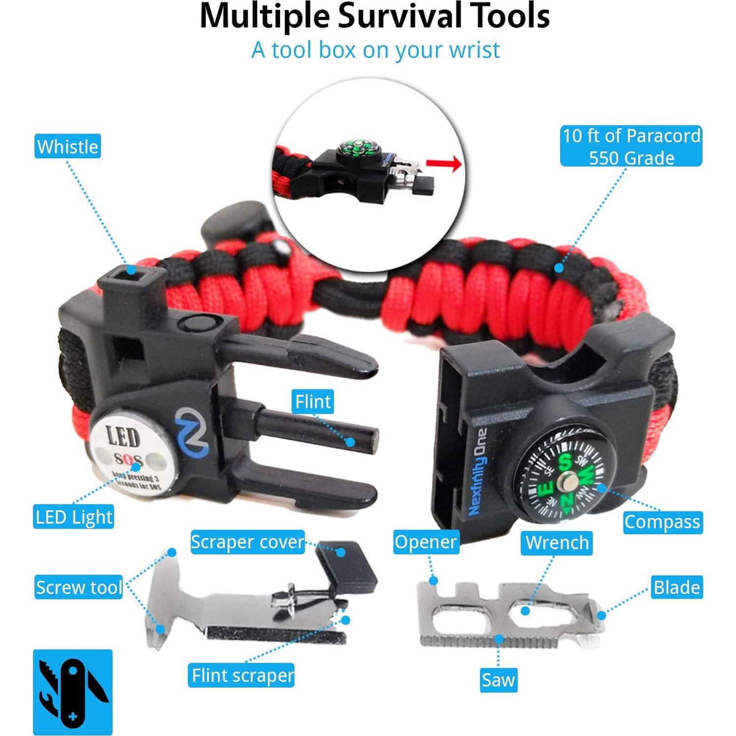 Pulsera de Supervivencia Nexfinity One con Luz LED y Multiherramientas