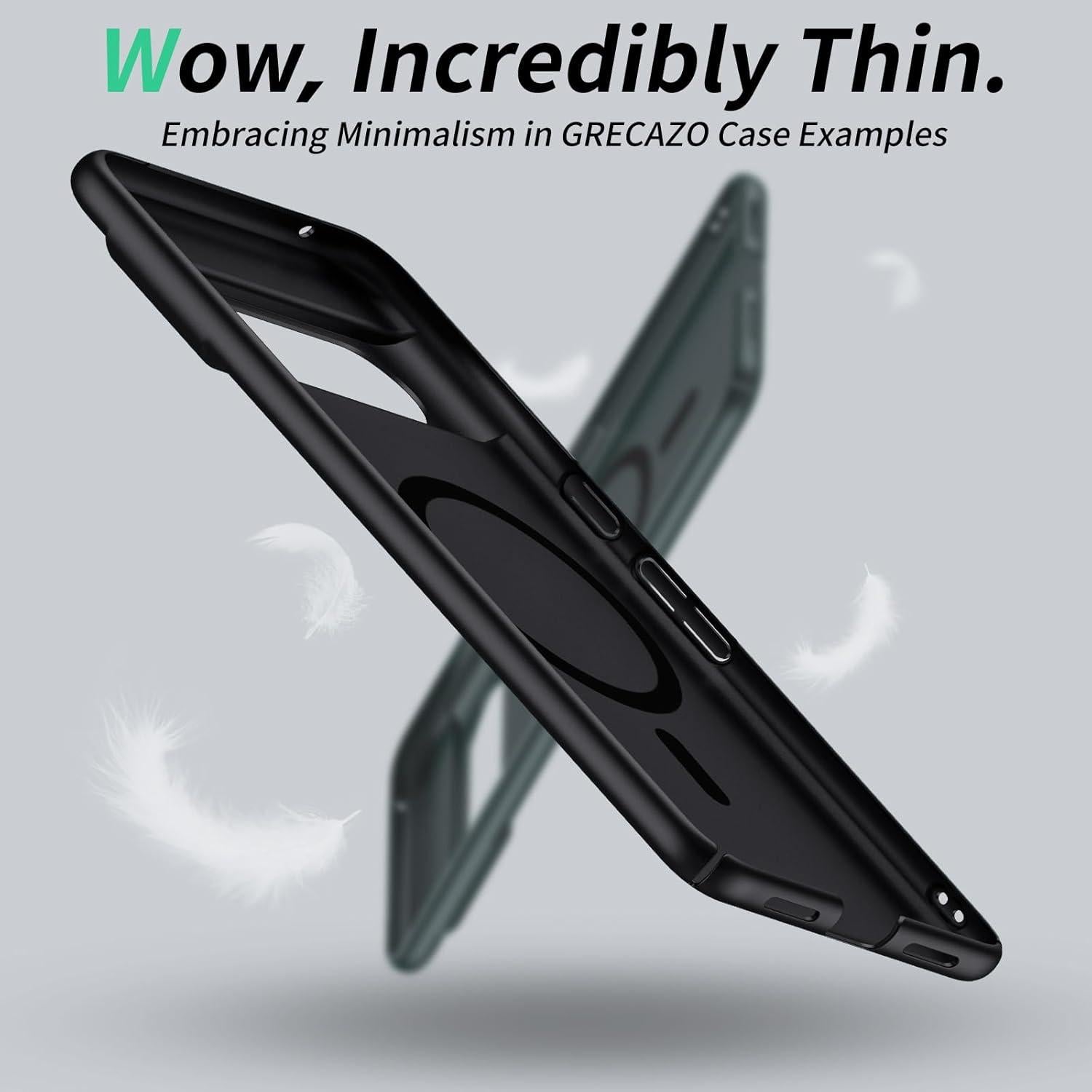 Funda Magnética Ultra Fina GRECAZO para Google Pixel 8 Pro - Negro