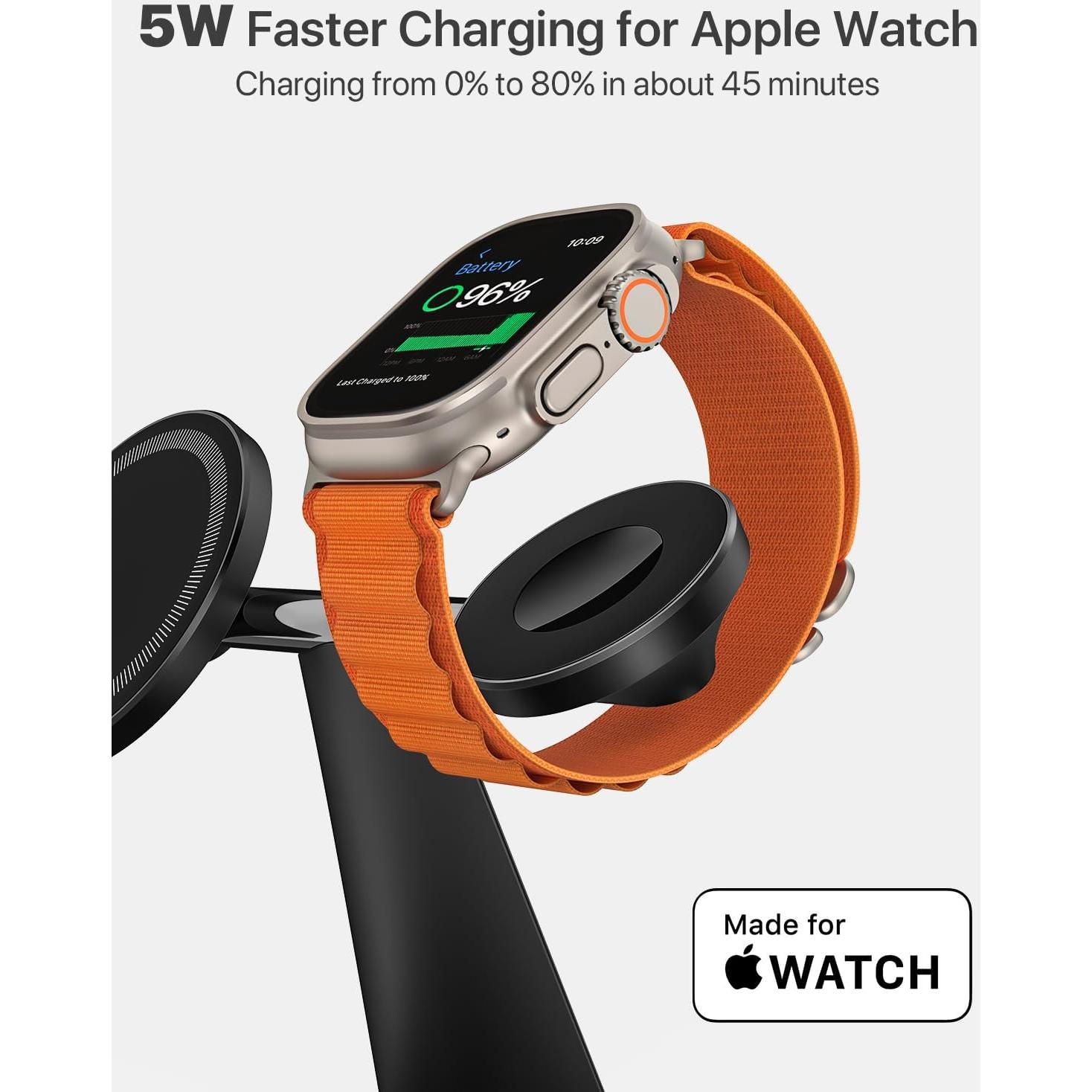 Estación de Carga 3 en 1 QTlier para iPhone, Apple Watch y AirPods