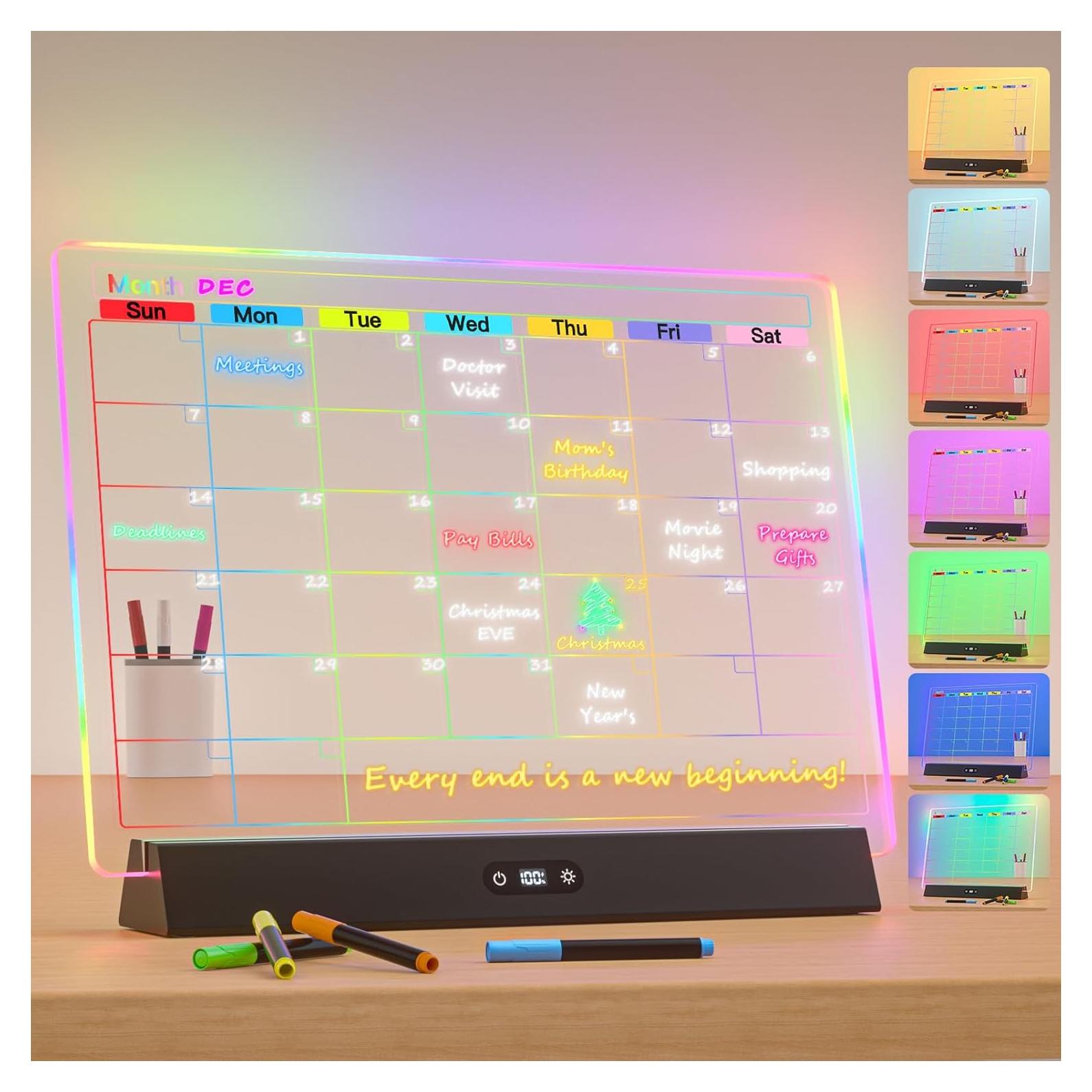Tablero de Notas LED Bailkind 35.5x25.4cm Borrable Recargable