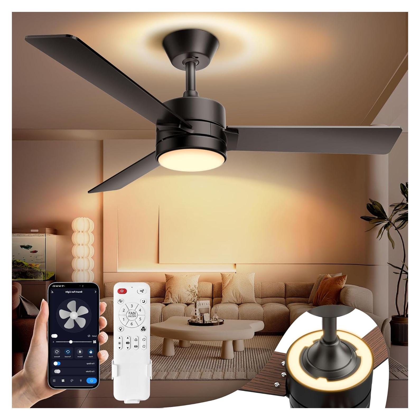 Ventilador de Techo Hinomy 106.68 cm con Luz LED y Control Remoto