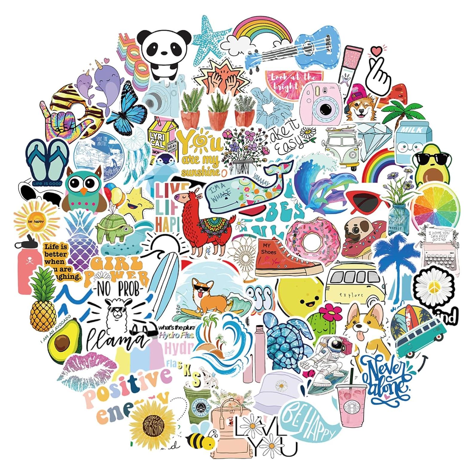 Stickers Bekayshad 100 Piezas Vinilo Impermeables para Decorar