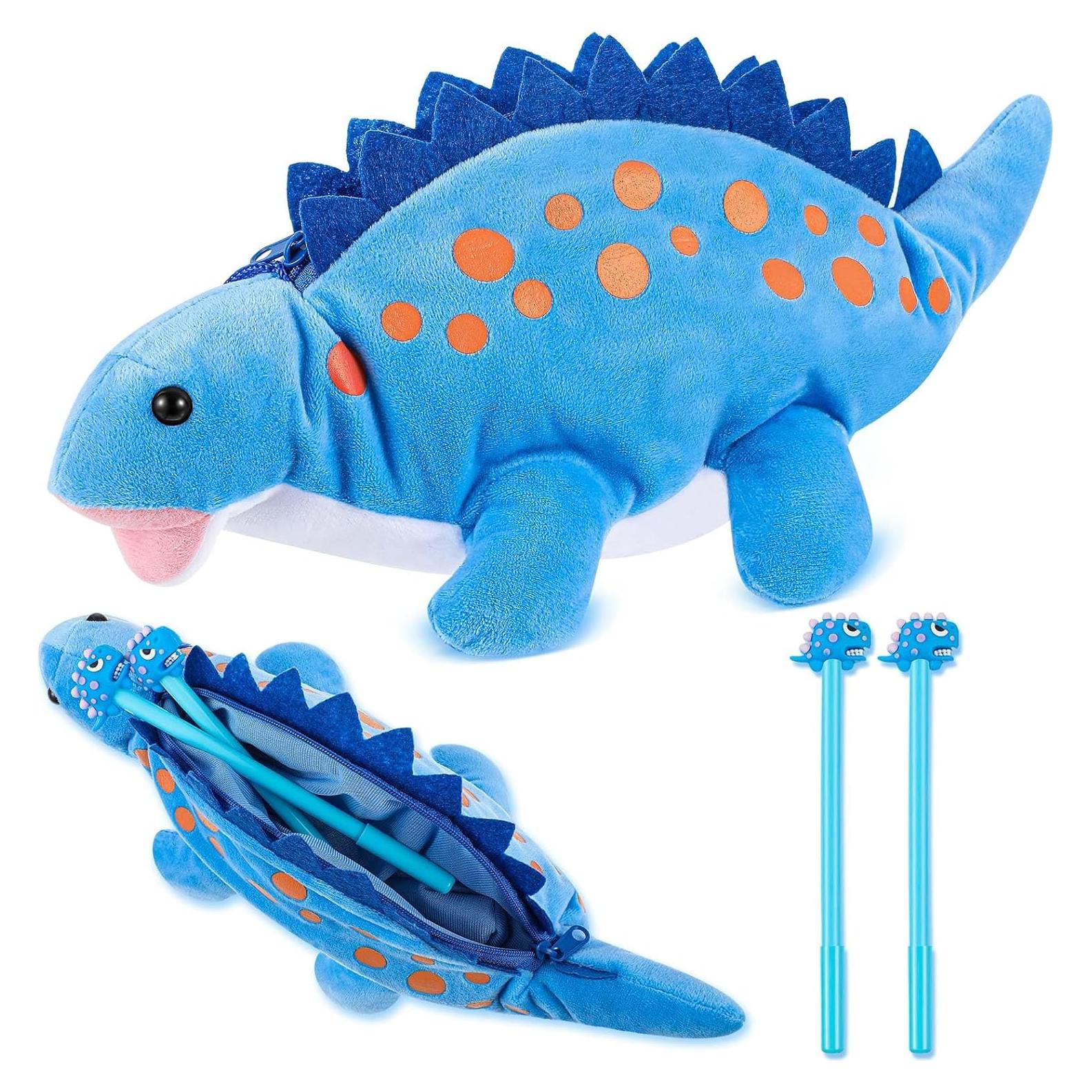 Estuche de Lápices Dinosaurio 3D Chivertion Azul 30x13x7cm