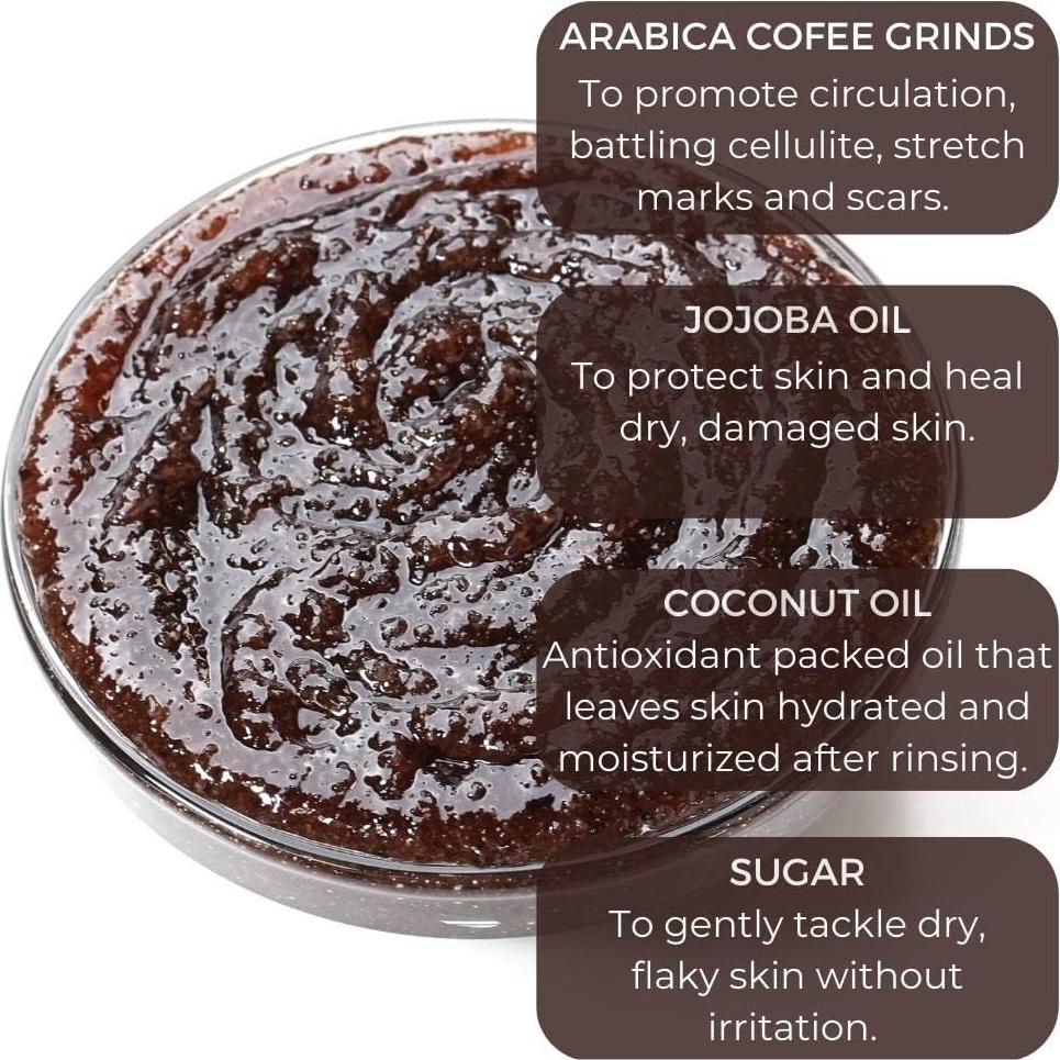Exfoliante Corporal Amira Beauty Azúcar 396g - Café Hidratante