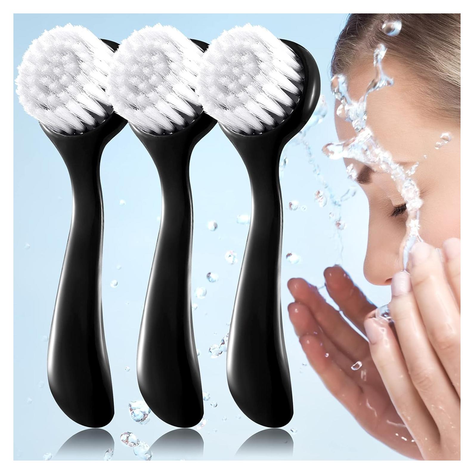 3 Cepillos Faciales de Limpieza Patelai con Mango Acrílico