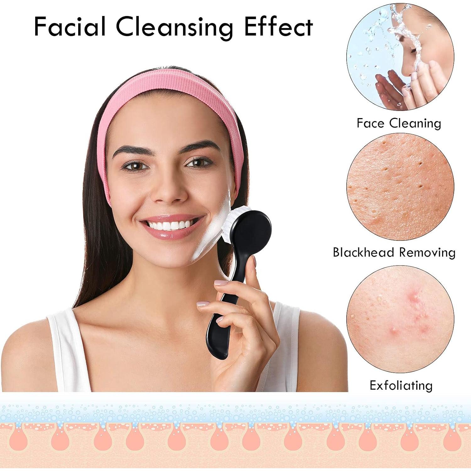 3 Cepillos Faciales de Limpieza Patelai con Mango Acrílico