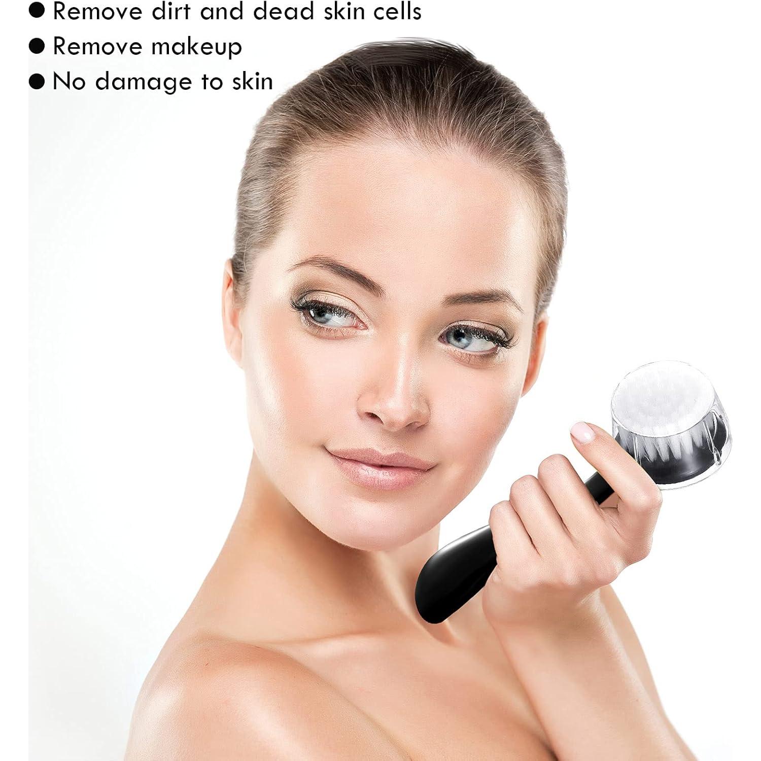 3 Cepillos Faciales de Limpieza Patelai con Mango Acrílico