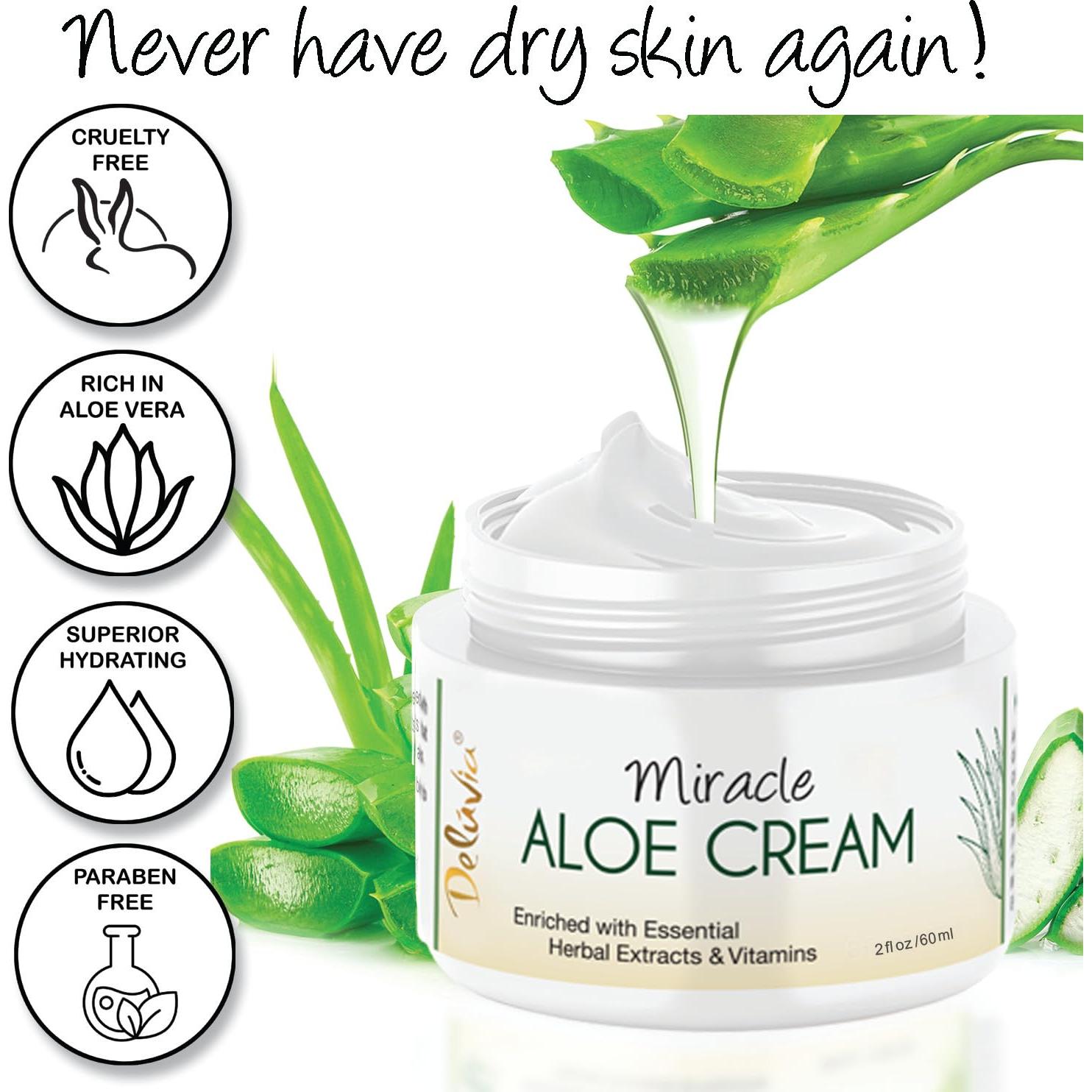 Crema Hidratante de Aloe Vera Deluvia 56.7g Sin Fragancia