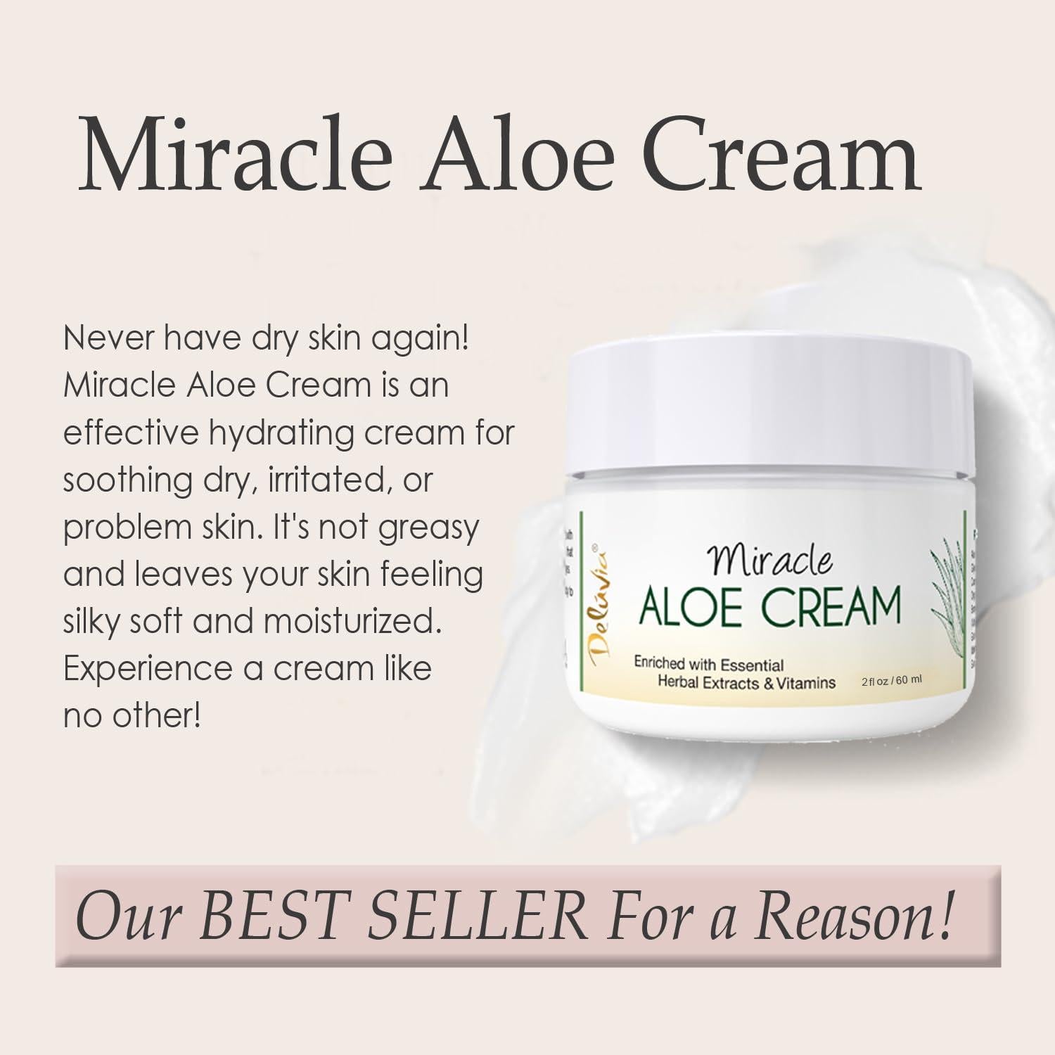 Crema Hidratante de Aloe Vera Deluvia 56.7g Sin Fragancia