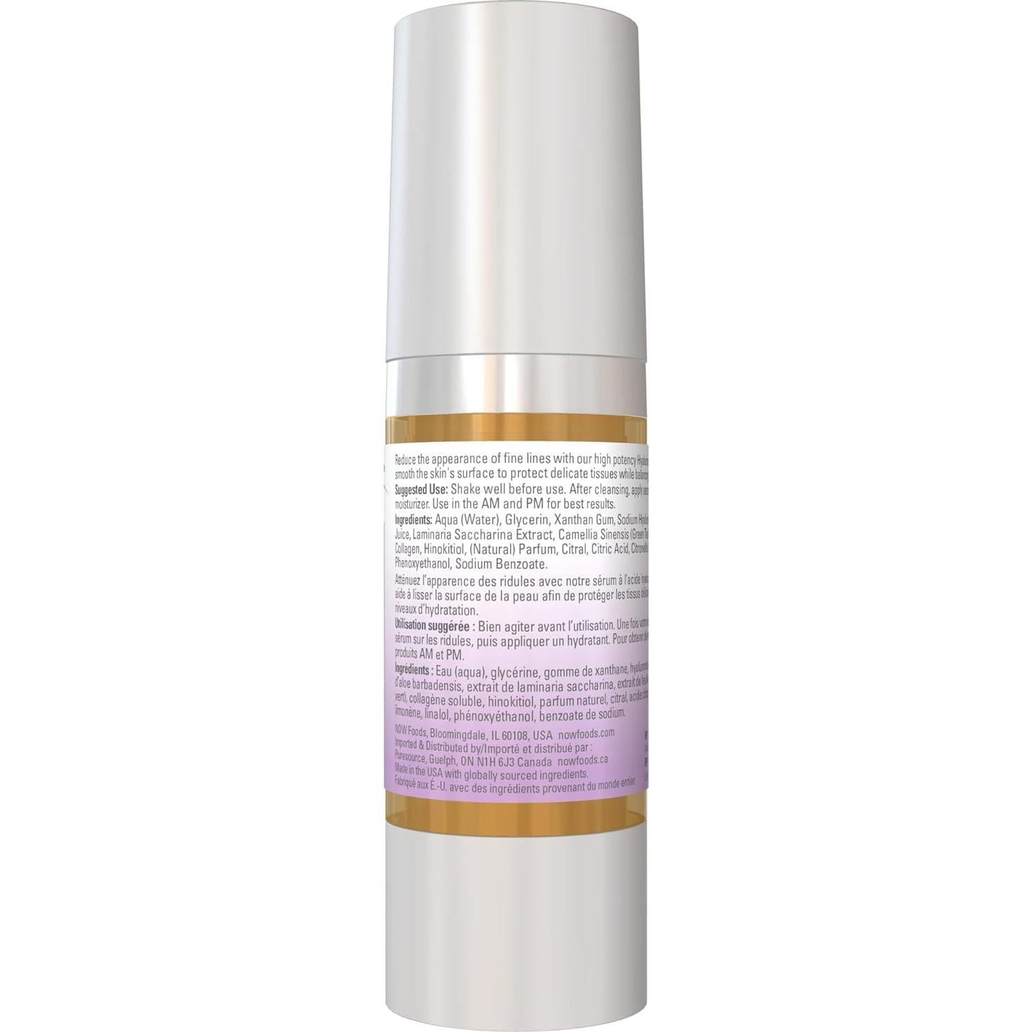 Suero Reafirmante Ácido Hialurónico NOW Foods 29.57 ml