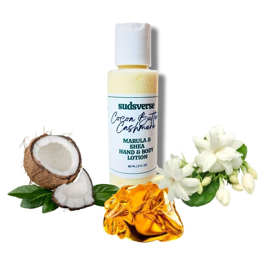 Loción Corporal Sudsverse 2oz con Manteca de Cacao y Ámbar