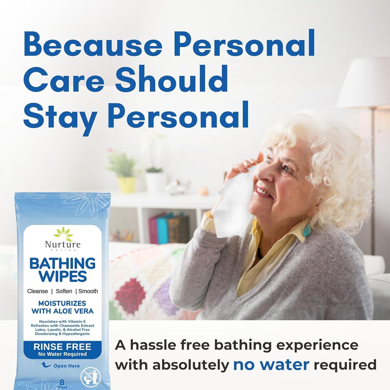 Toallitas de Baño Sin Enjuague Nurture XL con Aloe - 48 Unidades