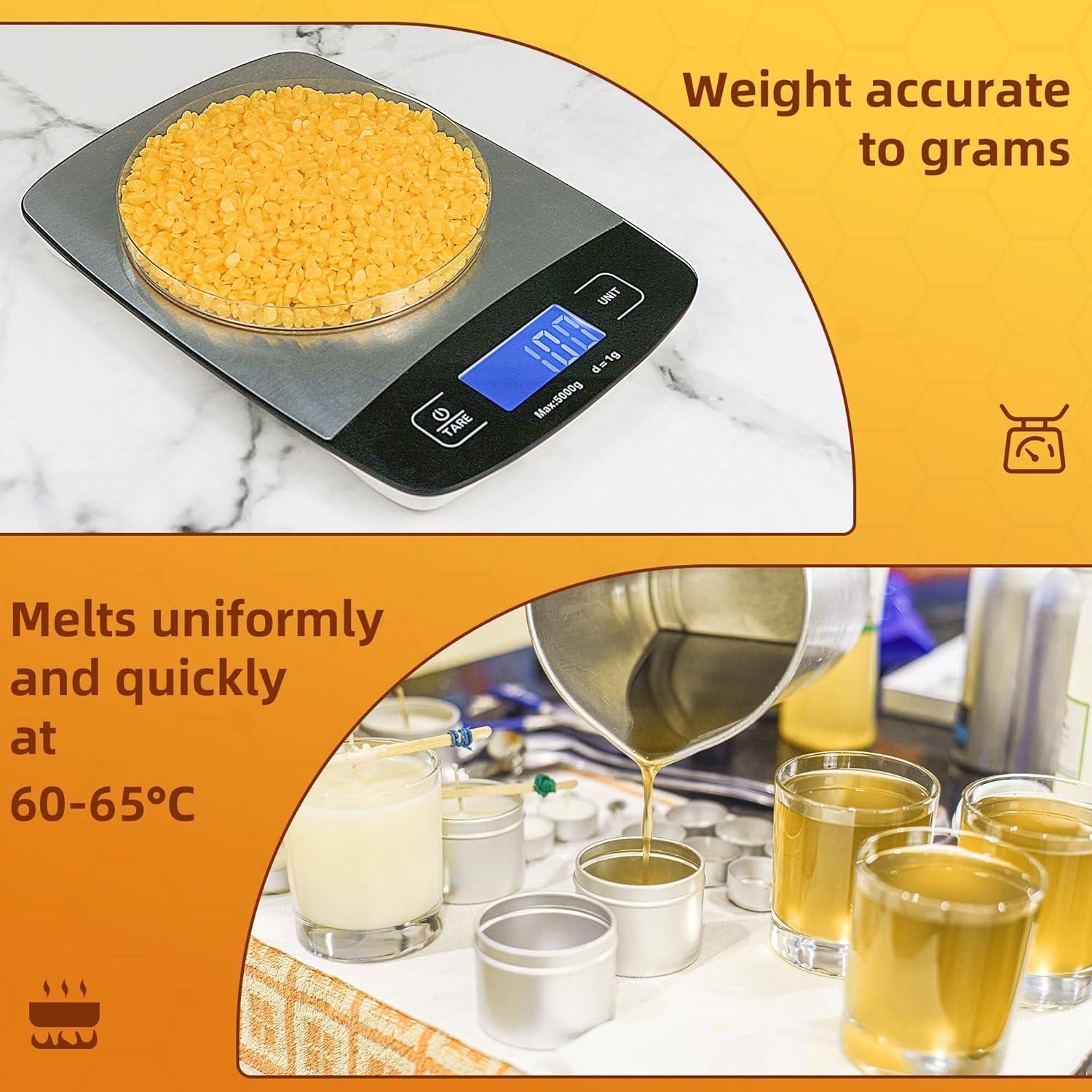 Pellets de Cera de Abeja Orgánica VALLYDOM 907g - DIY Velas y Cuidado Piel