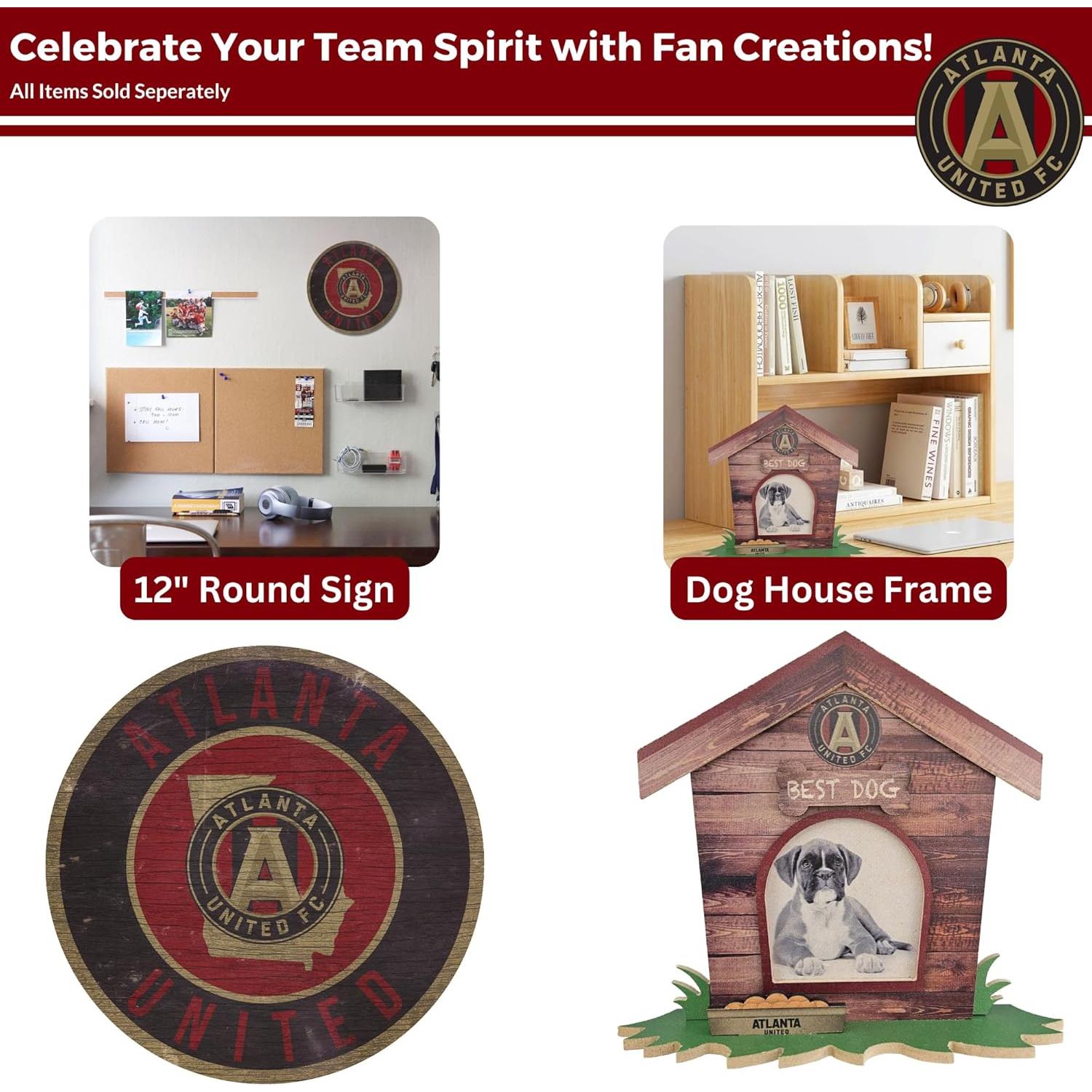 Cartel de Madera Atlanta United FC 30 cm Decoración Pared