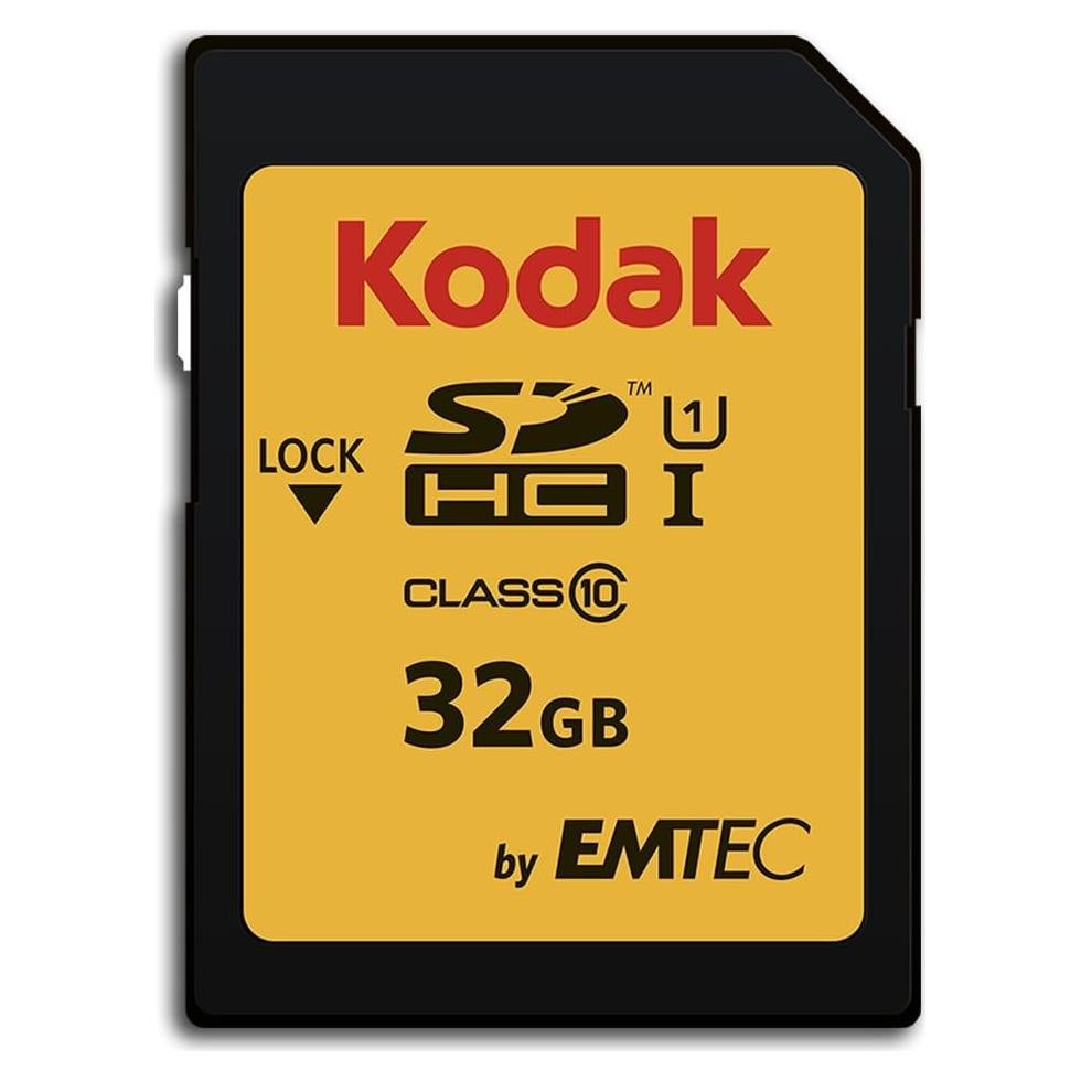 KODAK SDHC Card 32GB UHS-I U1 V10 Premium, up to 85MB/s Read Speed, for Full HD Video and High-Resolution Pictures, Compatible with SDHC Standard - EKMSD32GHC10K