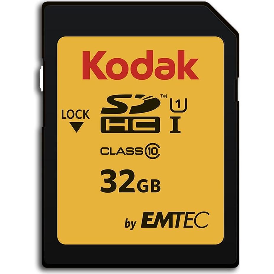 KODAK SDHC Card 32GB UHS-I U1 V10 Premium, up to 85MB/s Read Speed, for Full HD Video and High-Resolution Pictures, Compatible with SDHC Standard - EKMSD32GHC10K