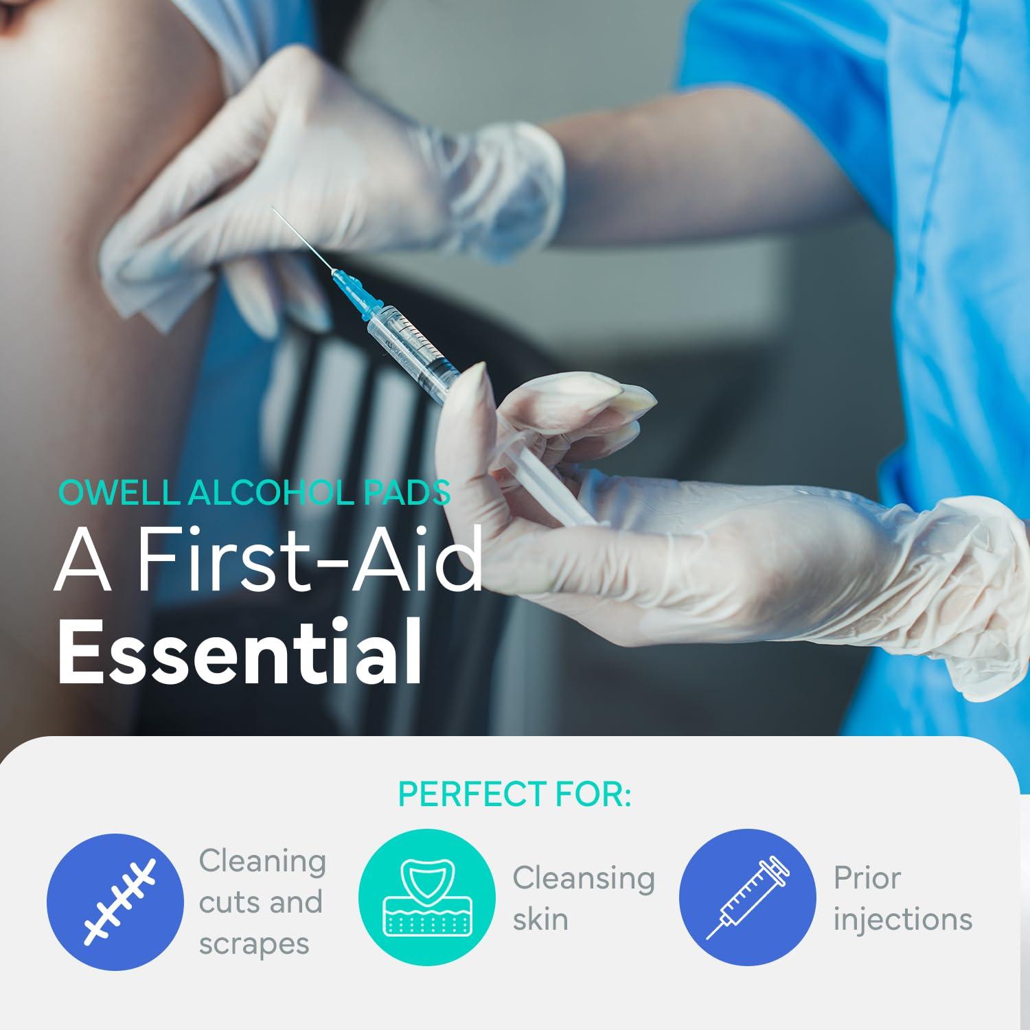 Toallitas Antiséticas Estériles OWELL - 200 Unidades 70% Alcohol