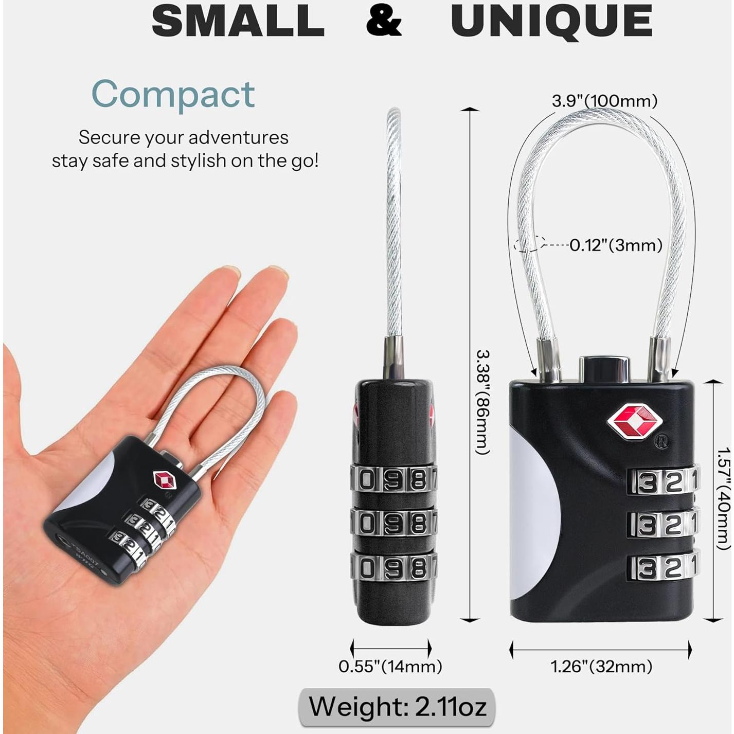 Candado TSA UP Security de Combinación para Equipaje Negro