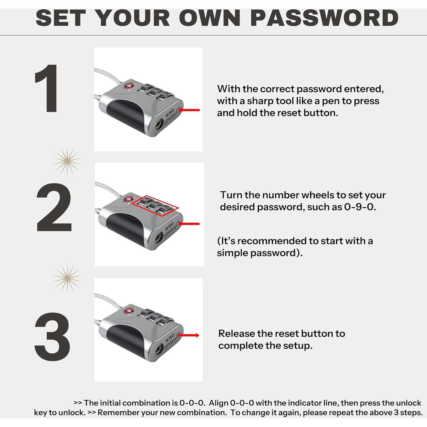 Candado TSA UP Security de Combinación para Equipaje Negro