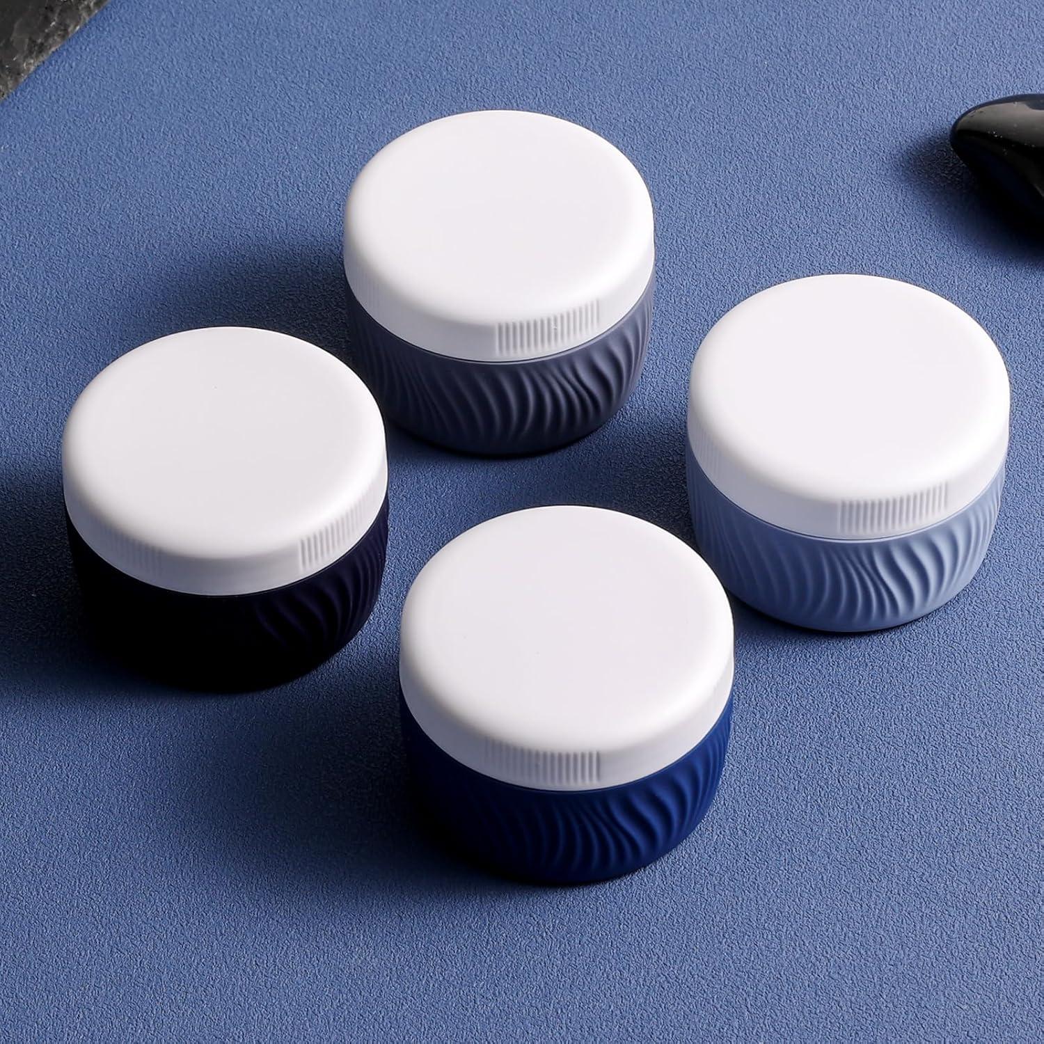 Contenedores de Viaje KUANGRE 4 Tarros Silicona 60ml A Prueba de Fugas