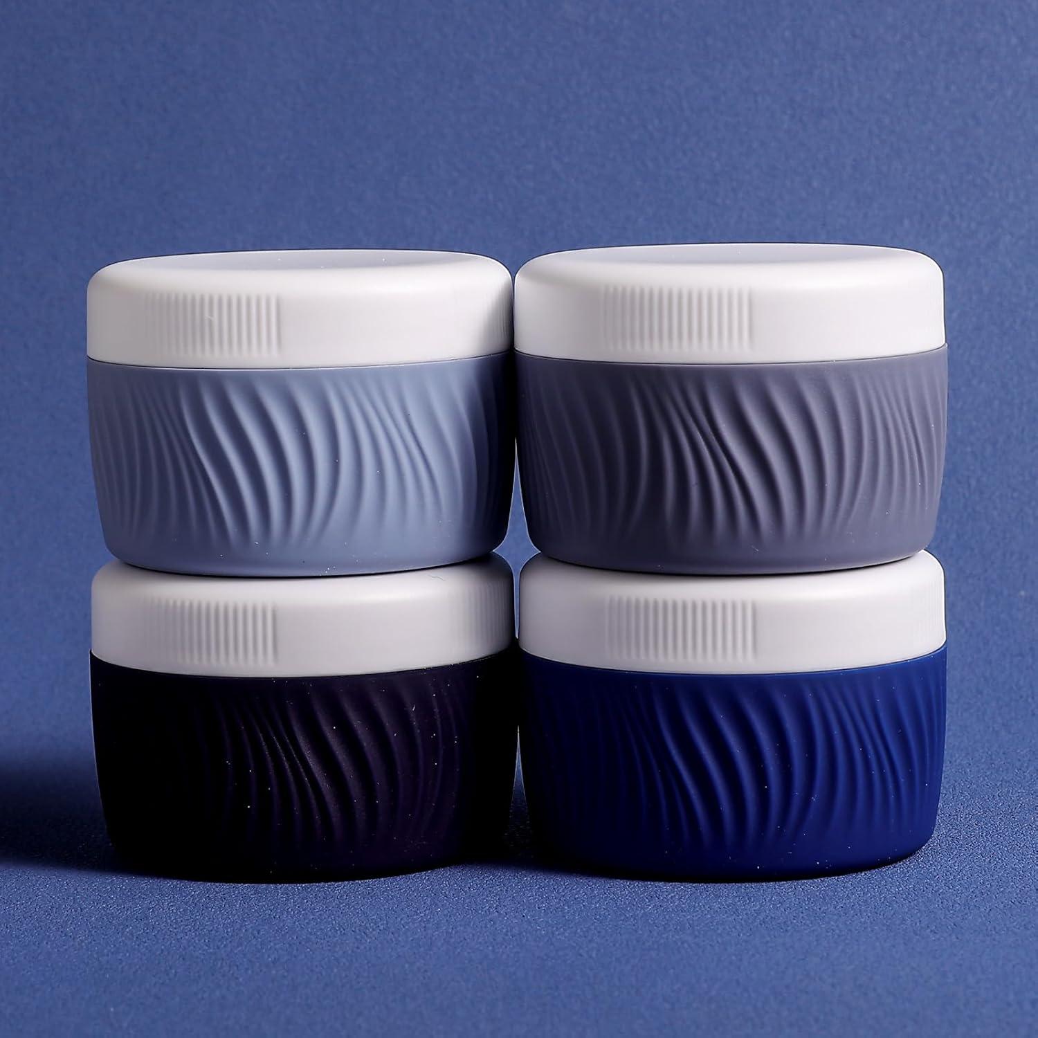 Contenedores de Viaje KUANGRE 4 Tarros Silicona 60ml A Prueba de Fugas