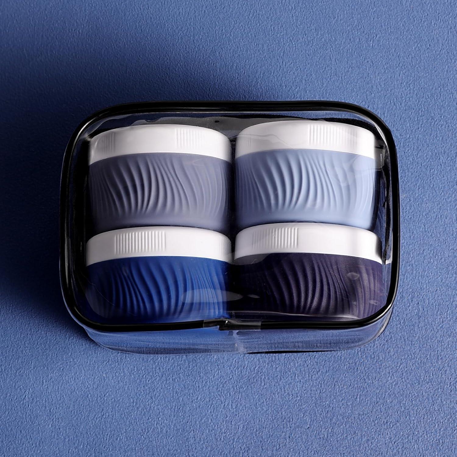 Contenedores de Viaje KUANGRE 4 Tarros Silicona 60ml A Prueba de Fugas