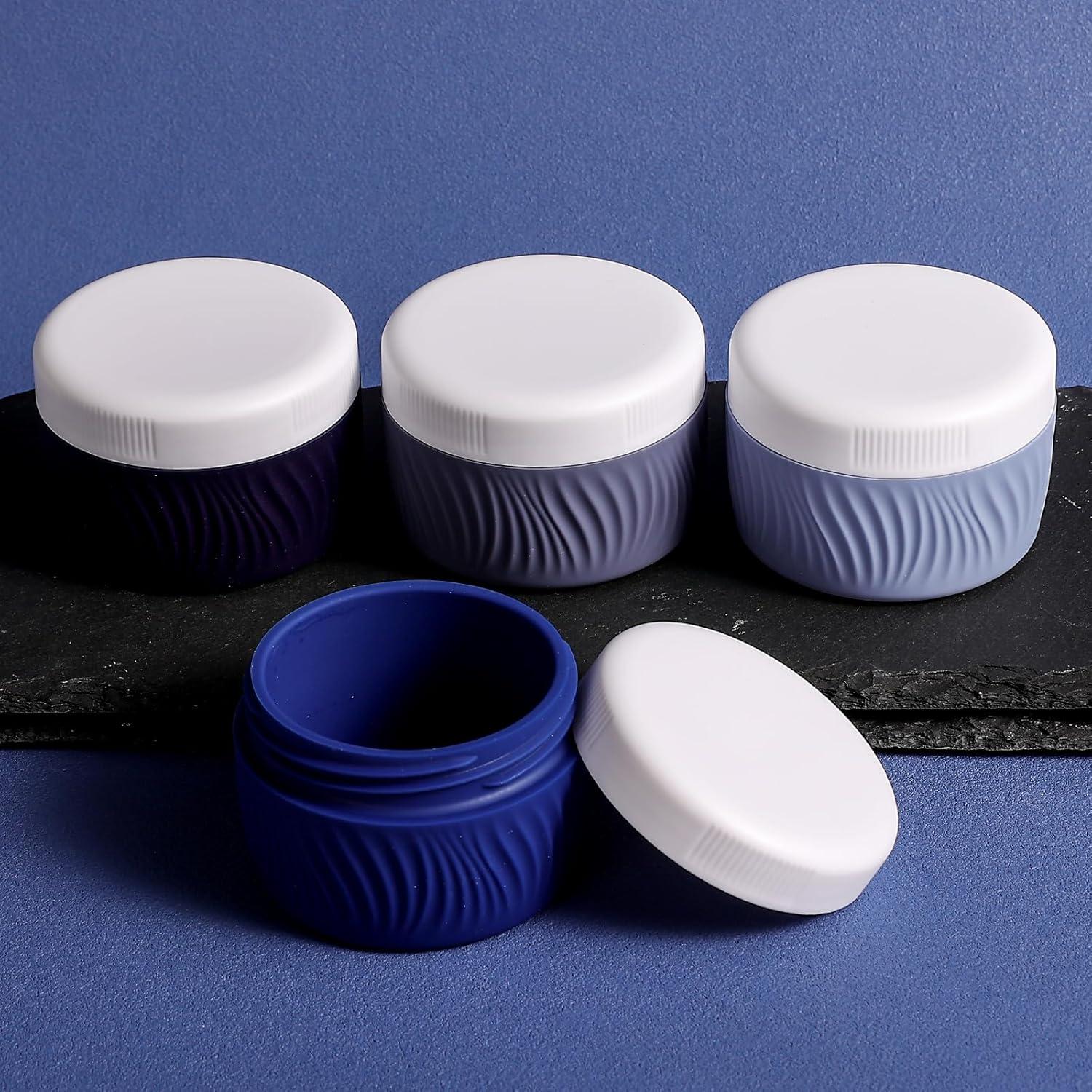 Contenedores de Viaje KUANGRE 4 Tarros Silicona 60ml A Prueba de Fugas