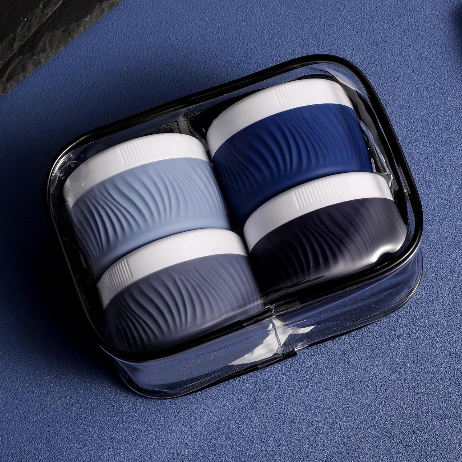 Contenedores de Viaje KUANGRE 4 Tarros Silicona 60ml A Prueba de Fugas