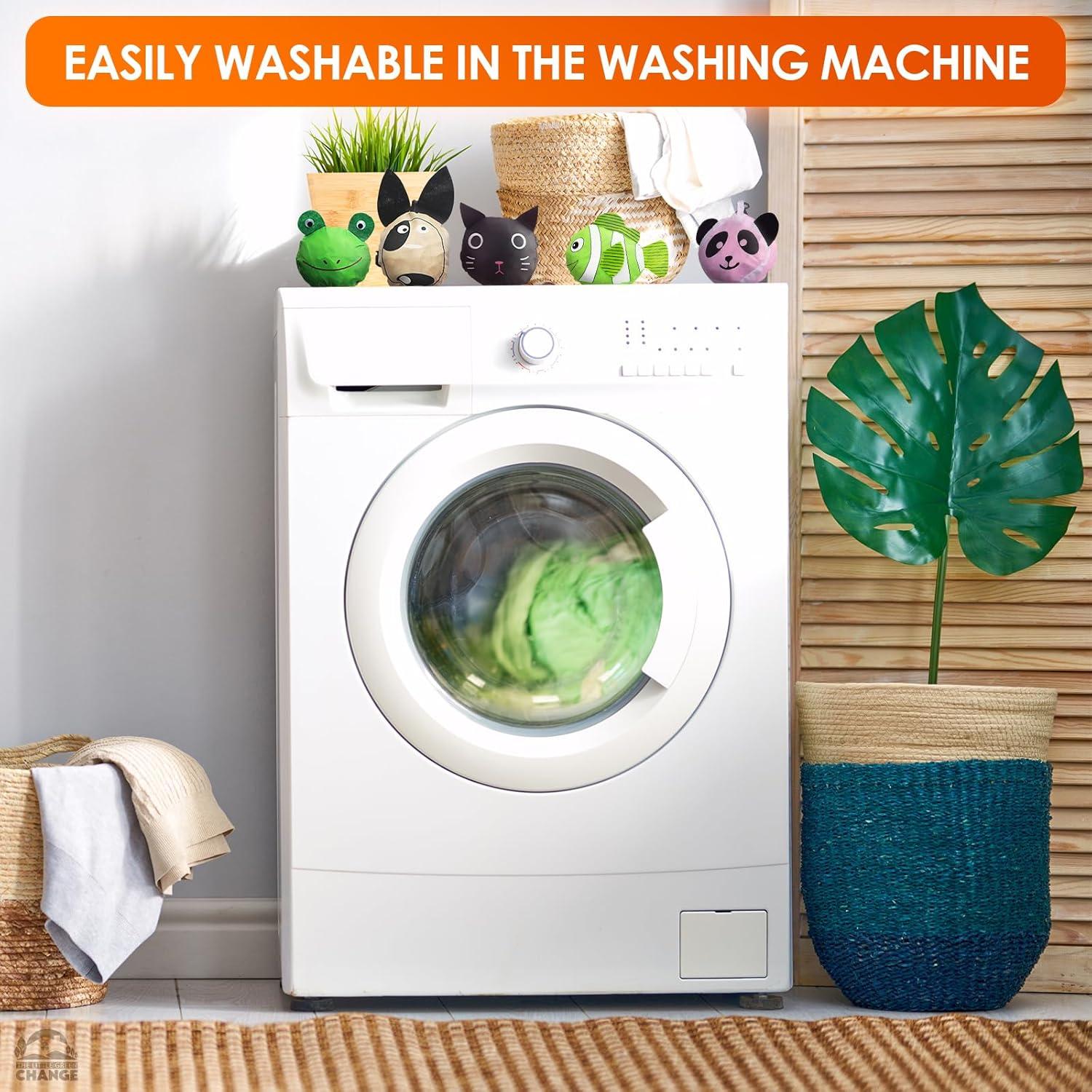 Set de 5 Bolsas Reutilizables Plegables Animales 38x58cm