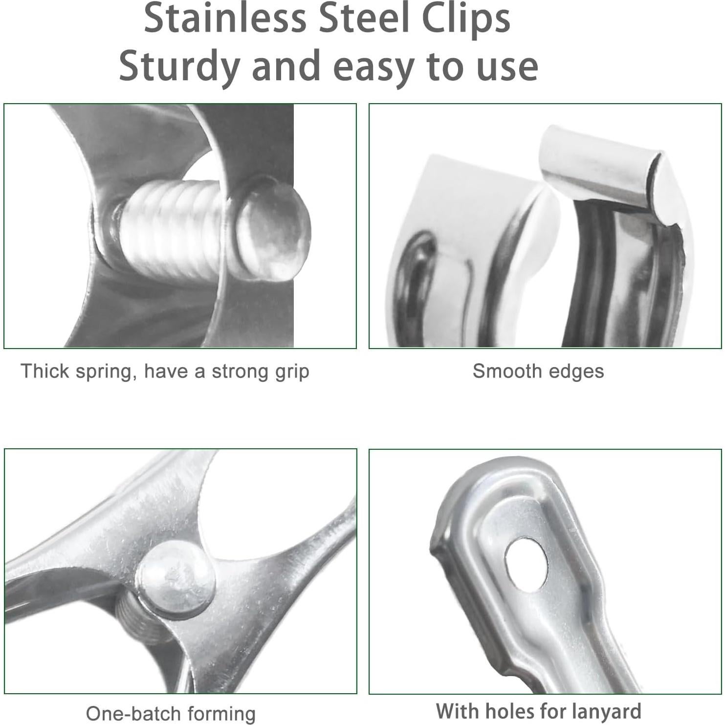 20 Clips de Jardinería Samhopo de Acero Inoxidable 5.08 cm