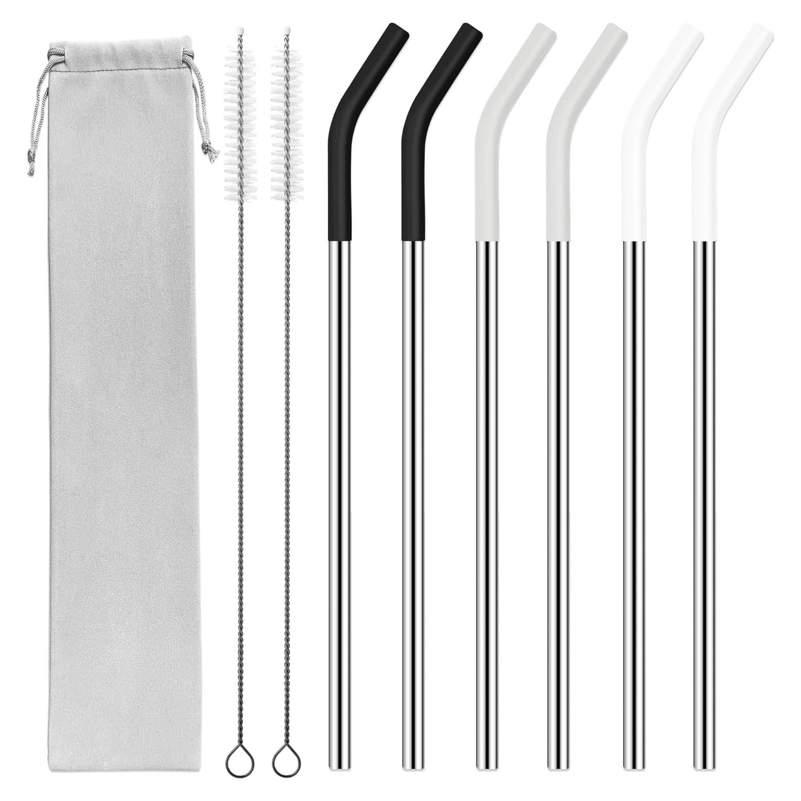 Pajitas de Metal Reutilizables JINRICH 20 oz - 6 Piezas con Silicona