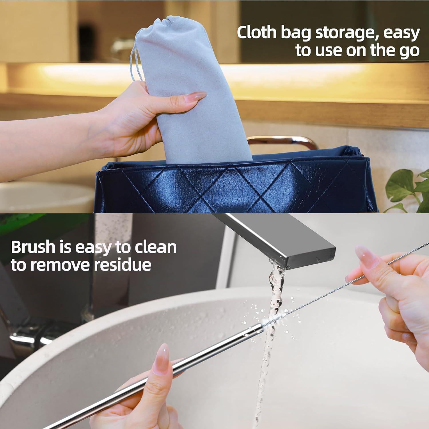 Pajitas de Metal Reutilizables JINRICH 20 oz - 6 Piezas con Silicona