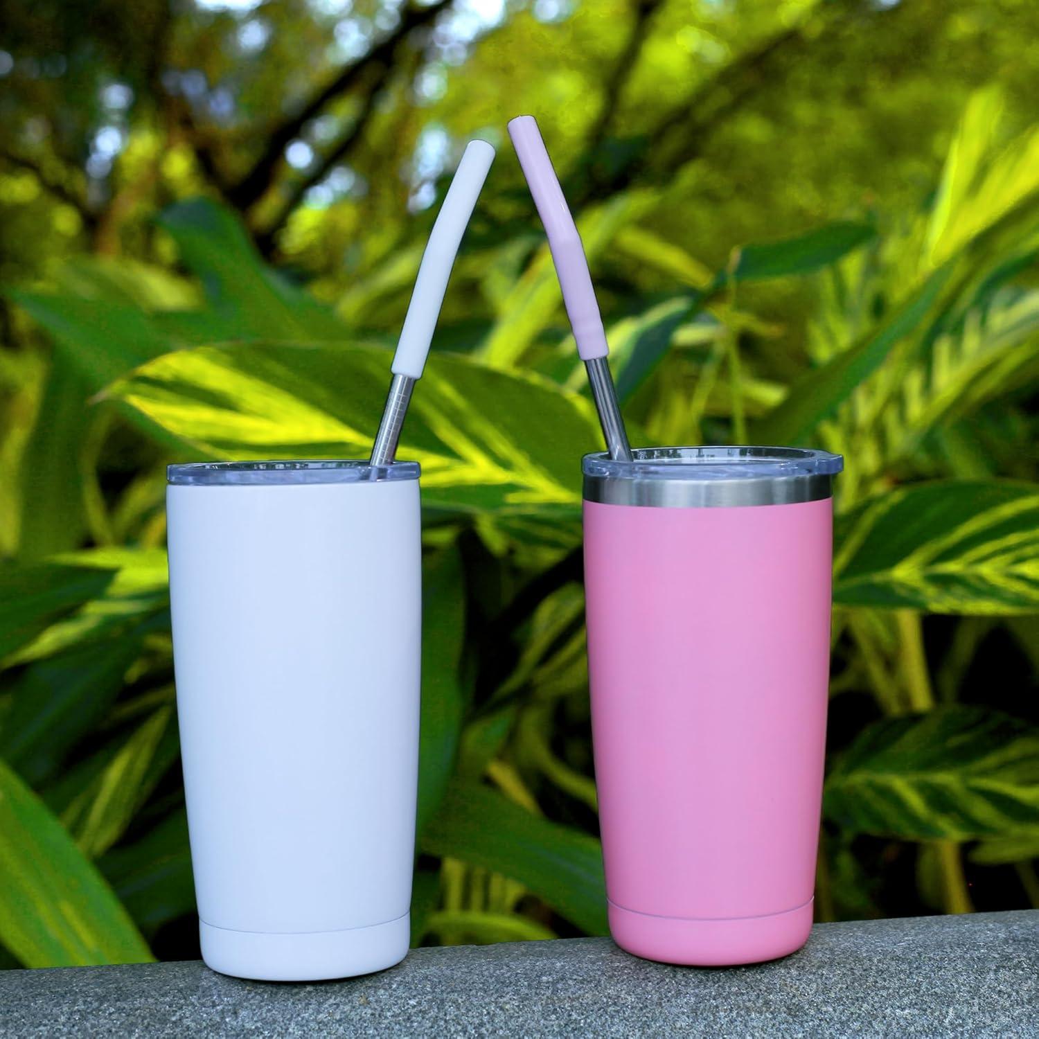 Pajitas de Metal Reutilizables JINRICH 20 oz - 6 Piezas con Silicona