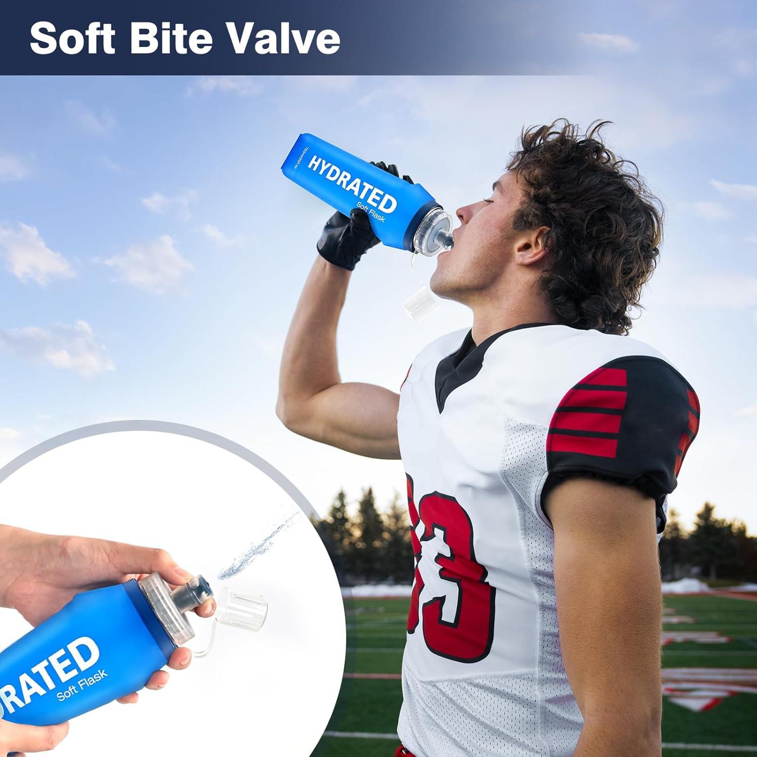 2 Botellas de Agua Plegables SLUXKE 750ml TPU Azul