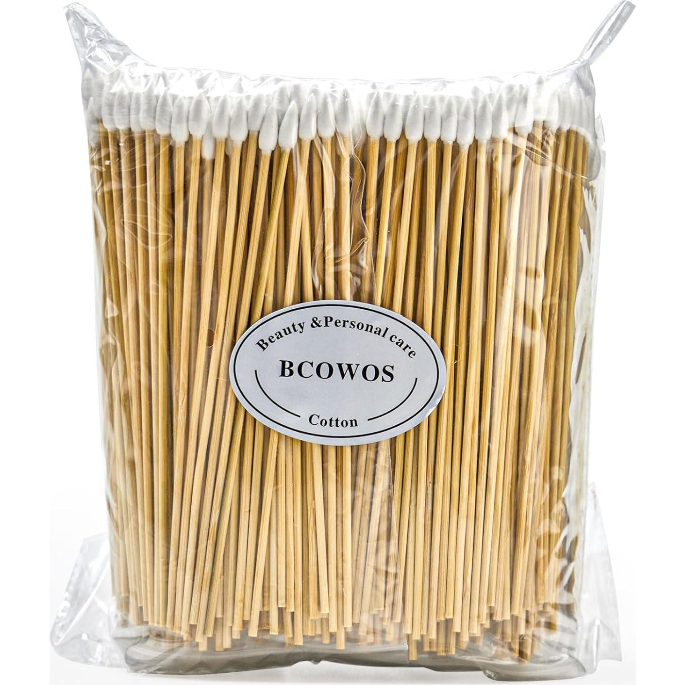 1000 Hisopos de Algodón Puntiagudos PLJ 15.24 cm Biodegradables