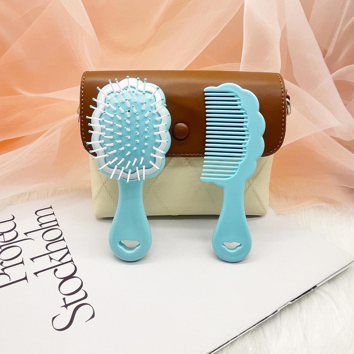 Mini Cepillo de Pelo Húmedo Lyaiwever 2 Piezas Azul