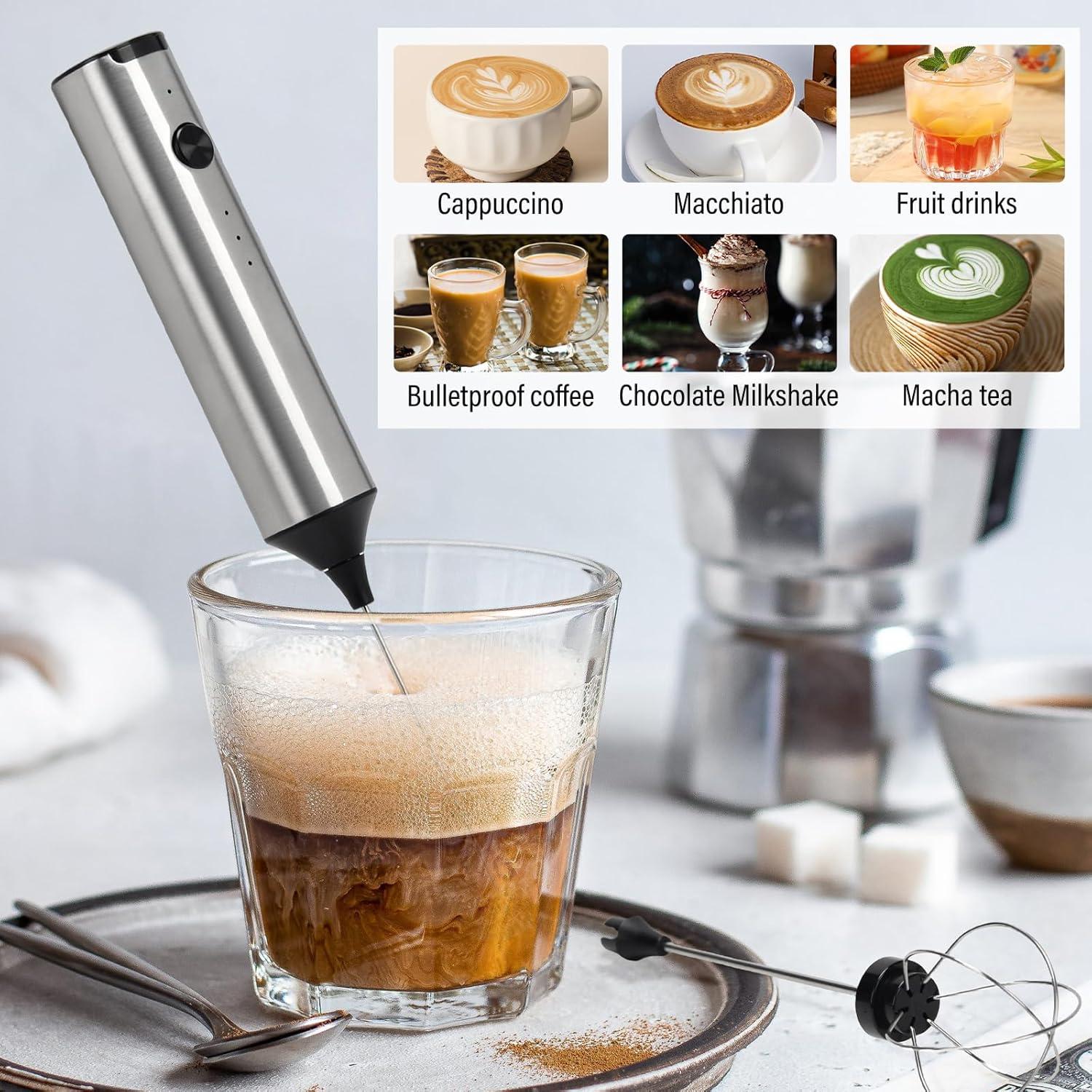 Espumador de Leche Madrigal KJBQ15BS Acero Inoxidable USB-C 3 Velocidades