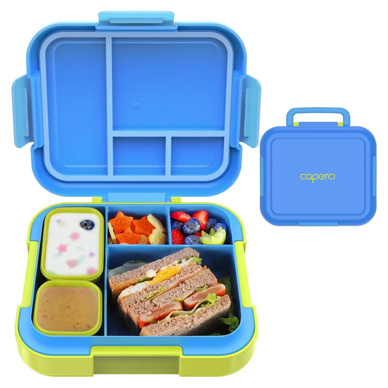 Caja Bento Caperci para Niños 4.8 Tazas Azul con Contenedores