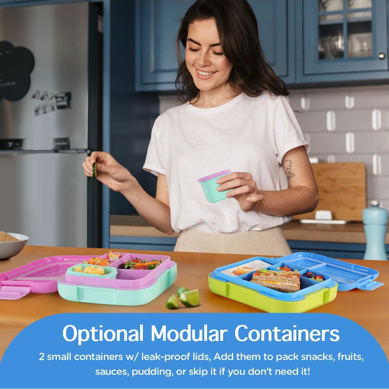 Caja Bento Caperci para Niños 4.8 Tazas Azul con Contenedores