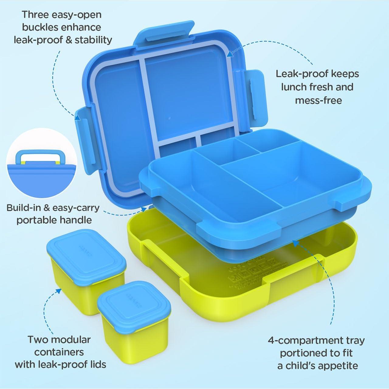 Caja Bento Caperci para Niños 4.8 Tazas Azul con Contenedores