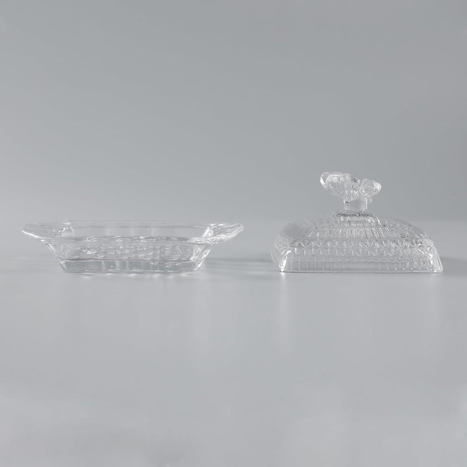 Plato de Mantequilla de Vidrio HAWOK con Cuchillo 0.75 kg