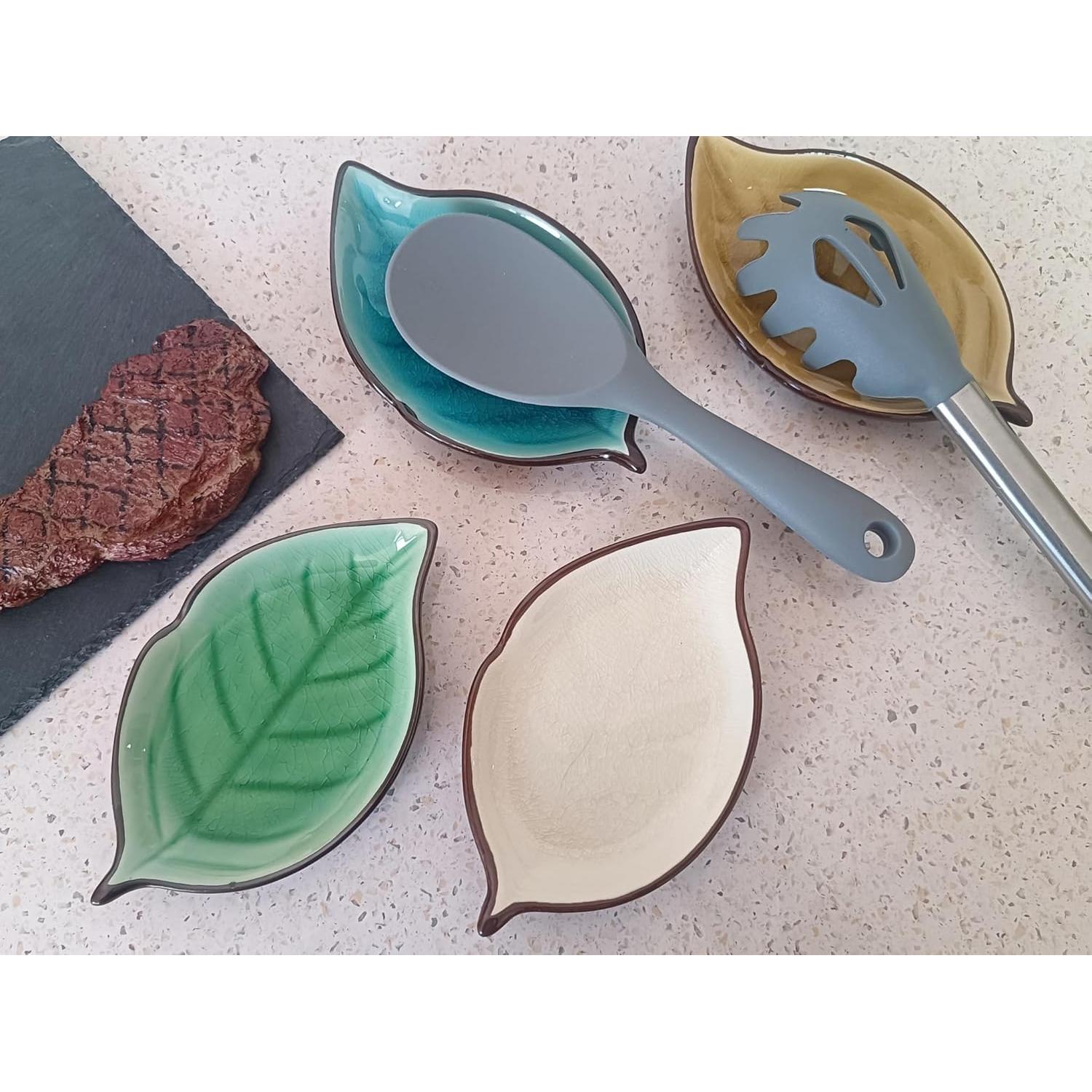 Reposap cucharas de cerámica TOPYOKK hoja agrietada 17x10cm