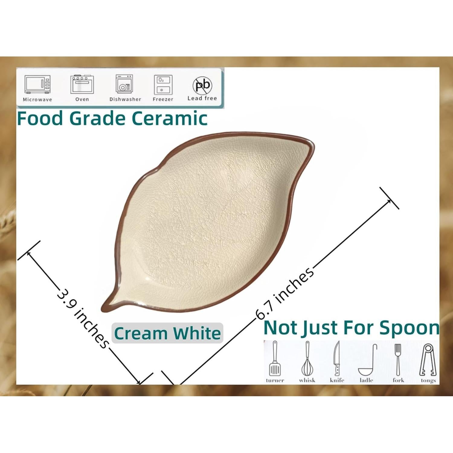 Reposap cucharas de cerámica TOPYOKK hoja agrietada 17x10cm