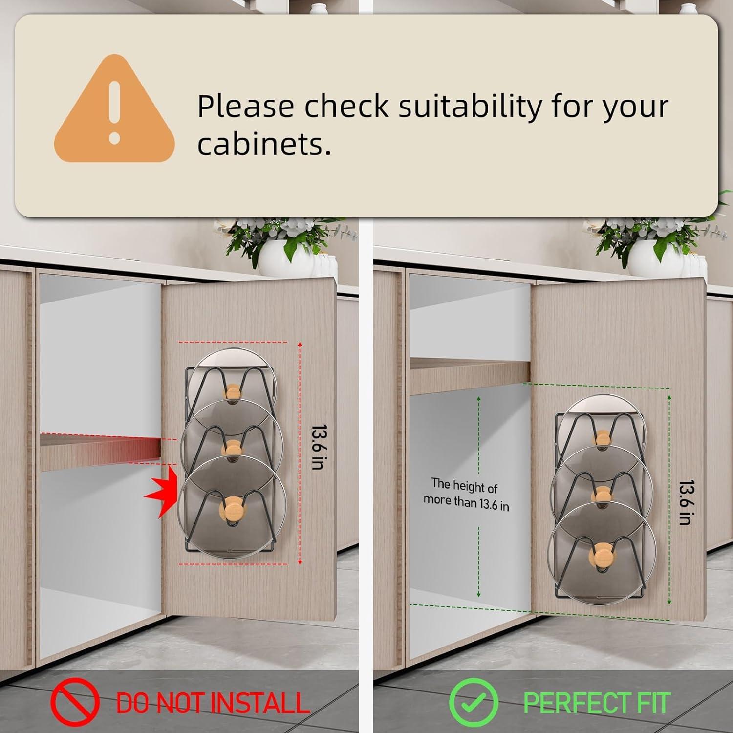 Organizador de tapas de olla Jomoto 6 niveles montaje adhesivo