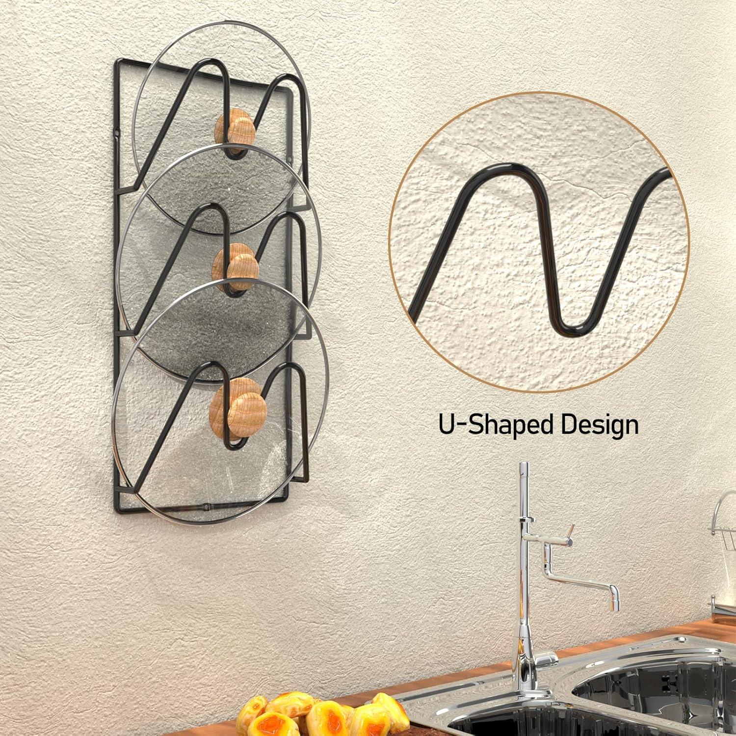 Organizador de tapas de olla Jomoto 6 niveles montaje adhesivo