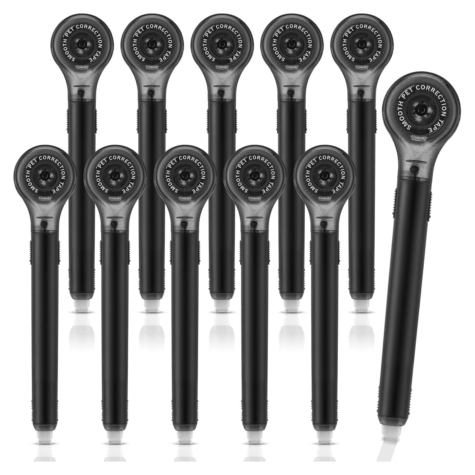 Paquete de 10 Bolígrafos Correctores Gersoniel 5 mm x 6 m Negro